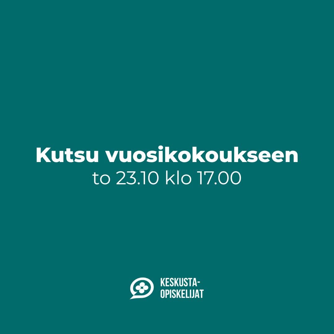 Teksti: Kutsu vuosikokoukseen to 23.10. klo 17.00.